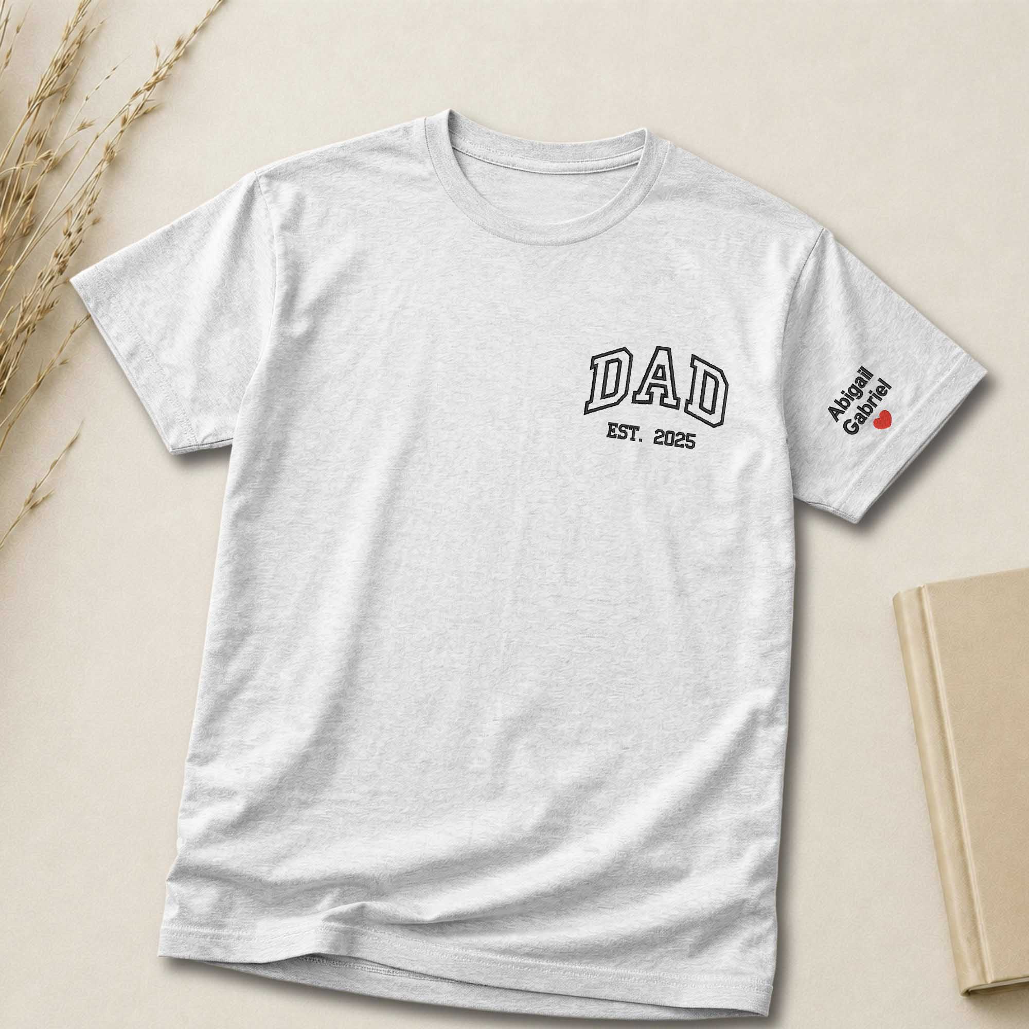 Custom Dad EST. Year Embroidered Shirt