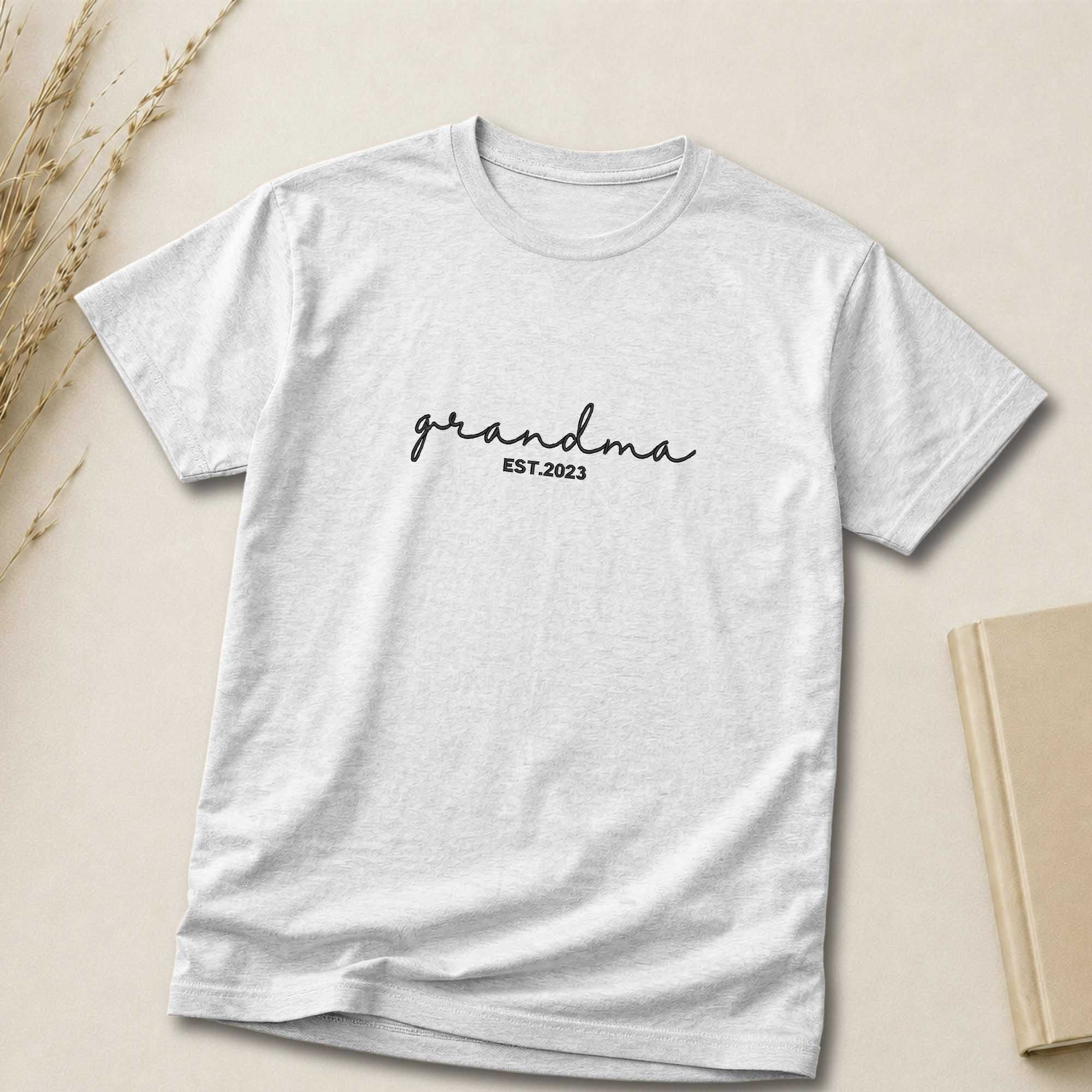 Customized Grandma Embroidered Shirt | Grandma Est. Year Shirt