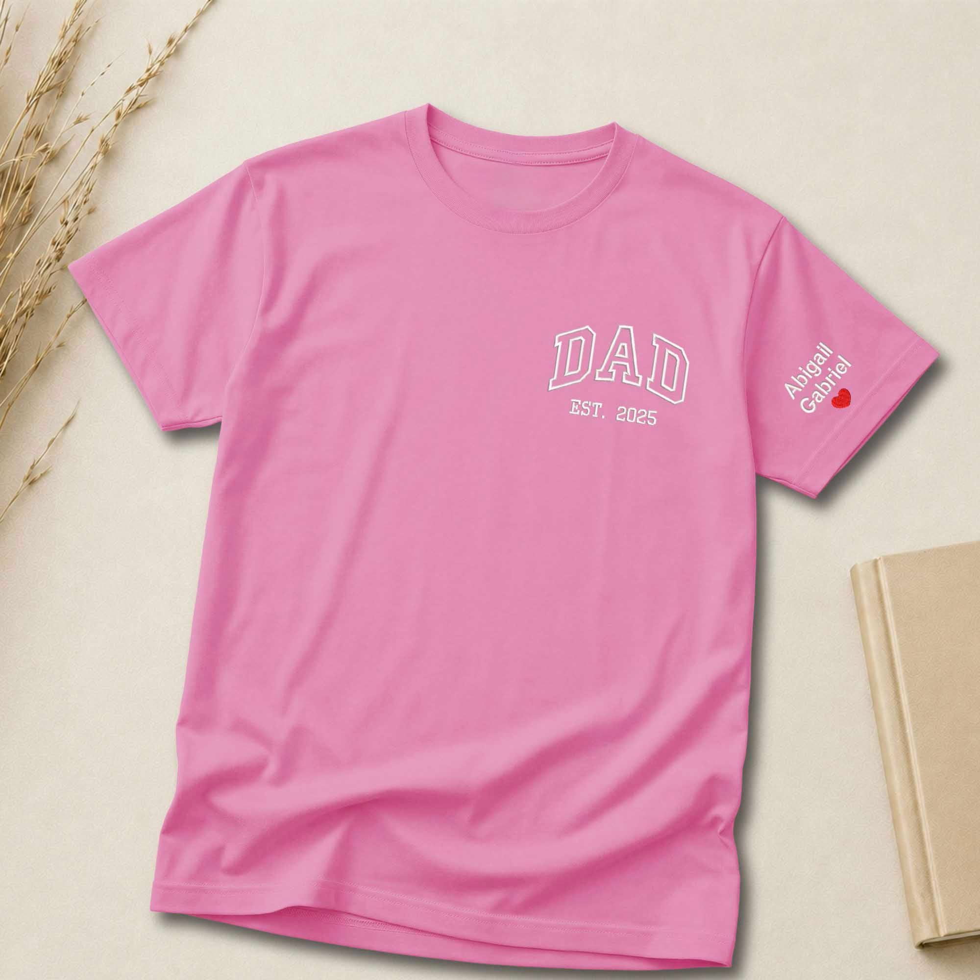 Custom Dad EST. Year Embroidered Shirt