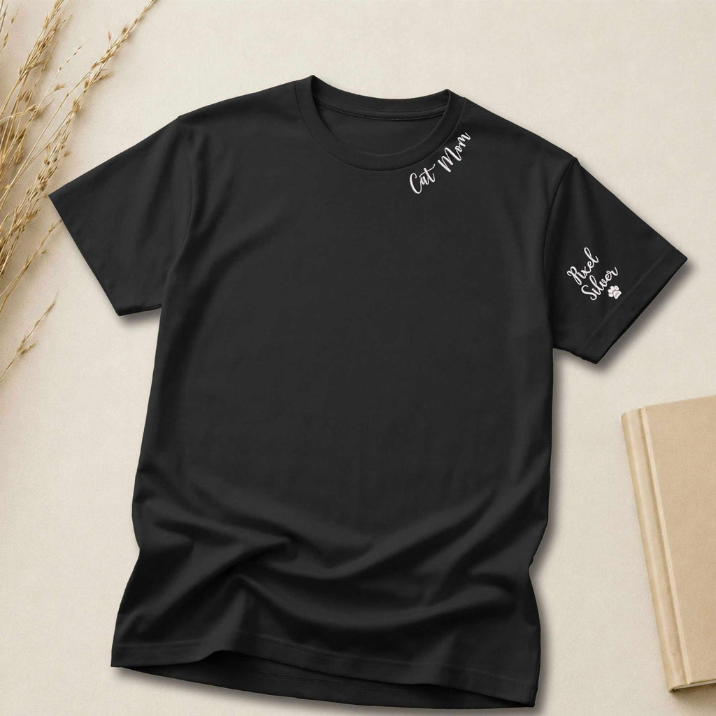 Personalized Cat Mom Embroidered Shirt