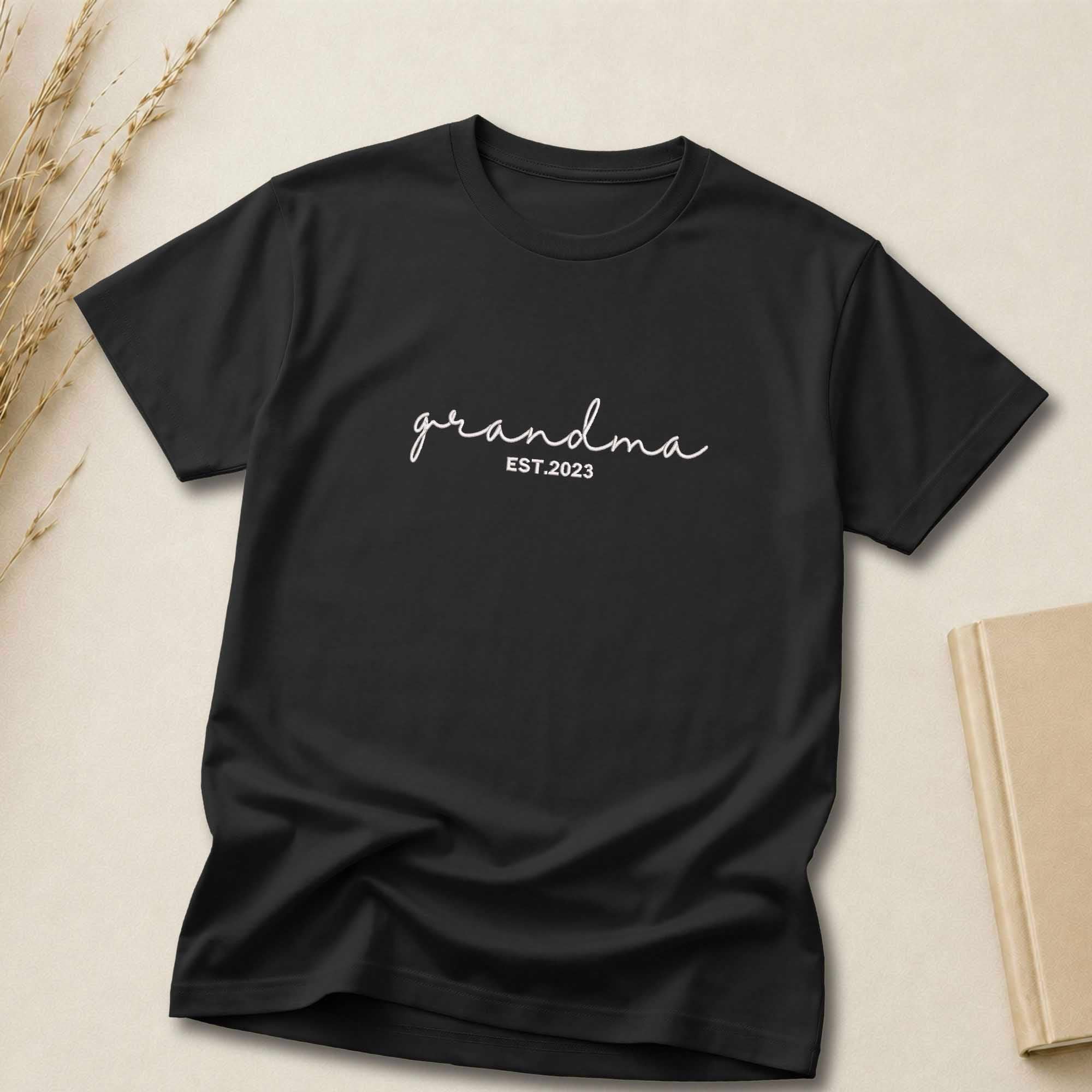 Customized Grandma Embroidered Shirt | Grandma Est. Year Shirt