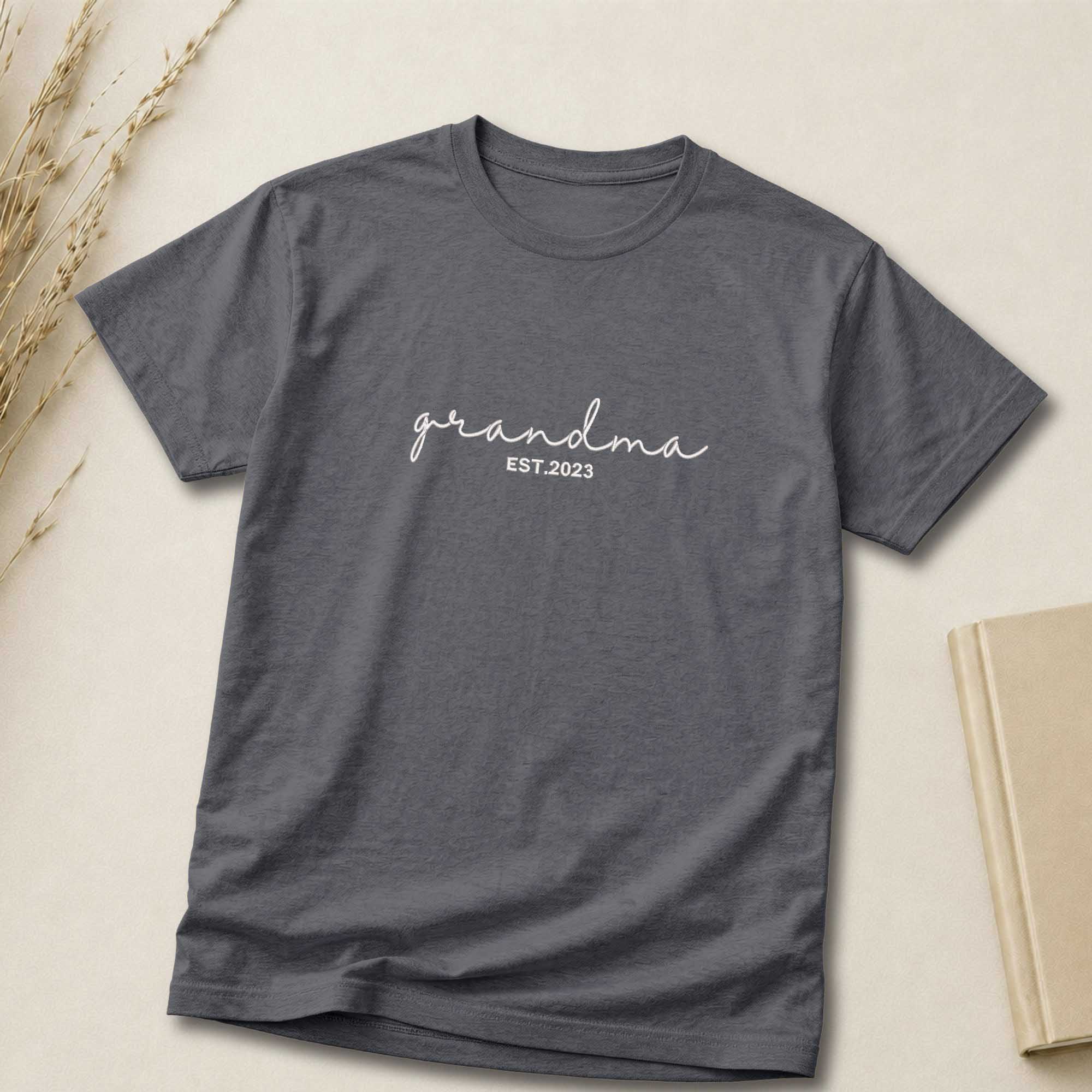 Customized Grandma Embroidered Shirt | Grandma Est. Year Shirt
