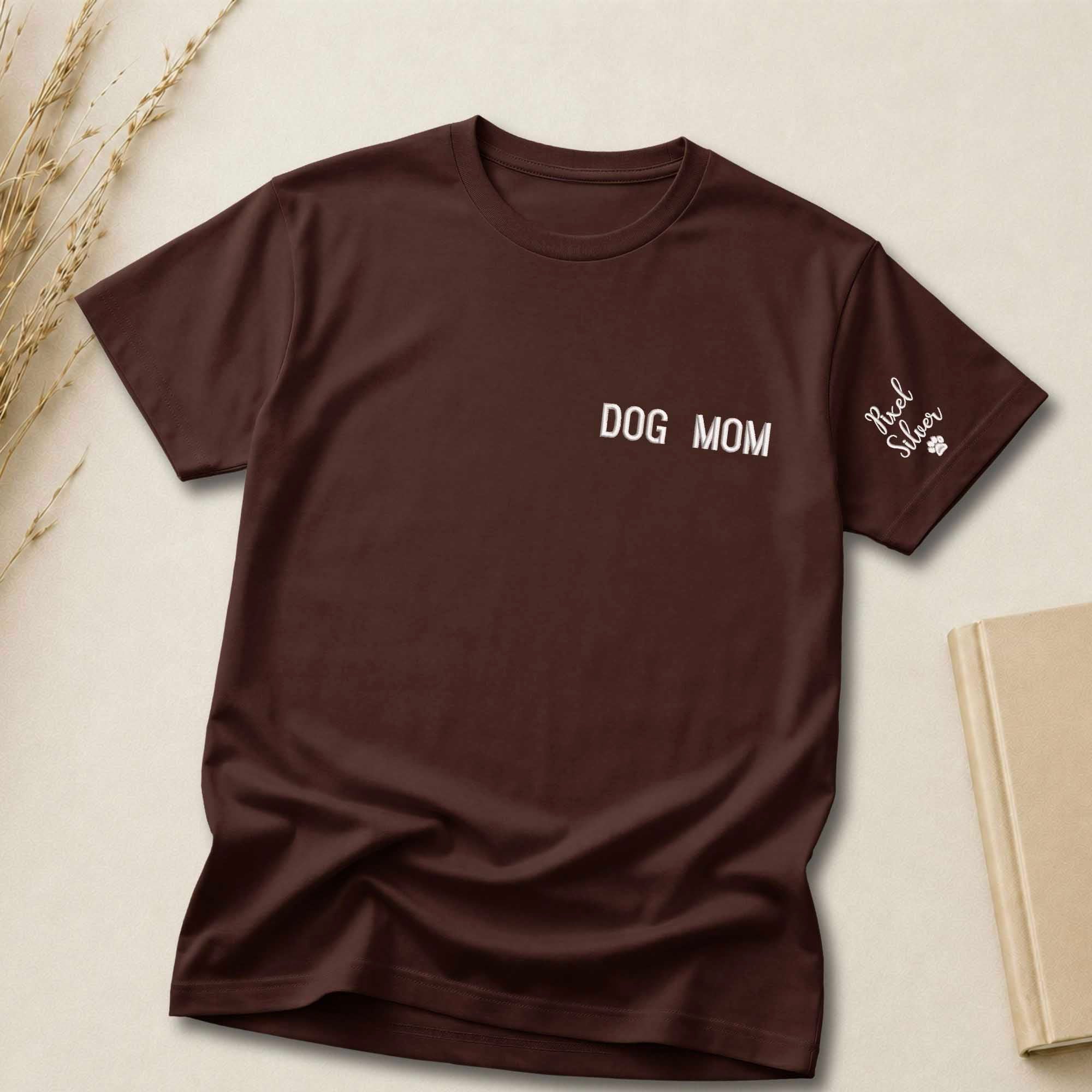 Personalized Dog Mom Embroidered Shirt