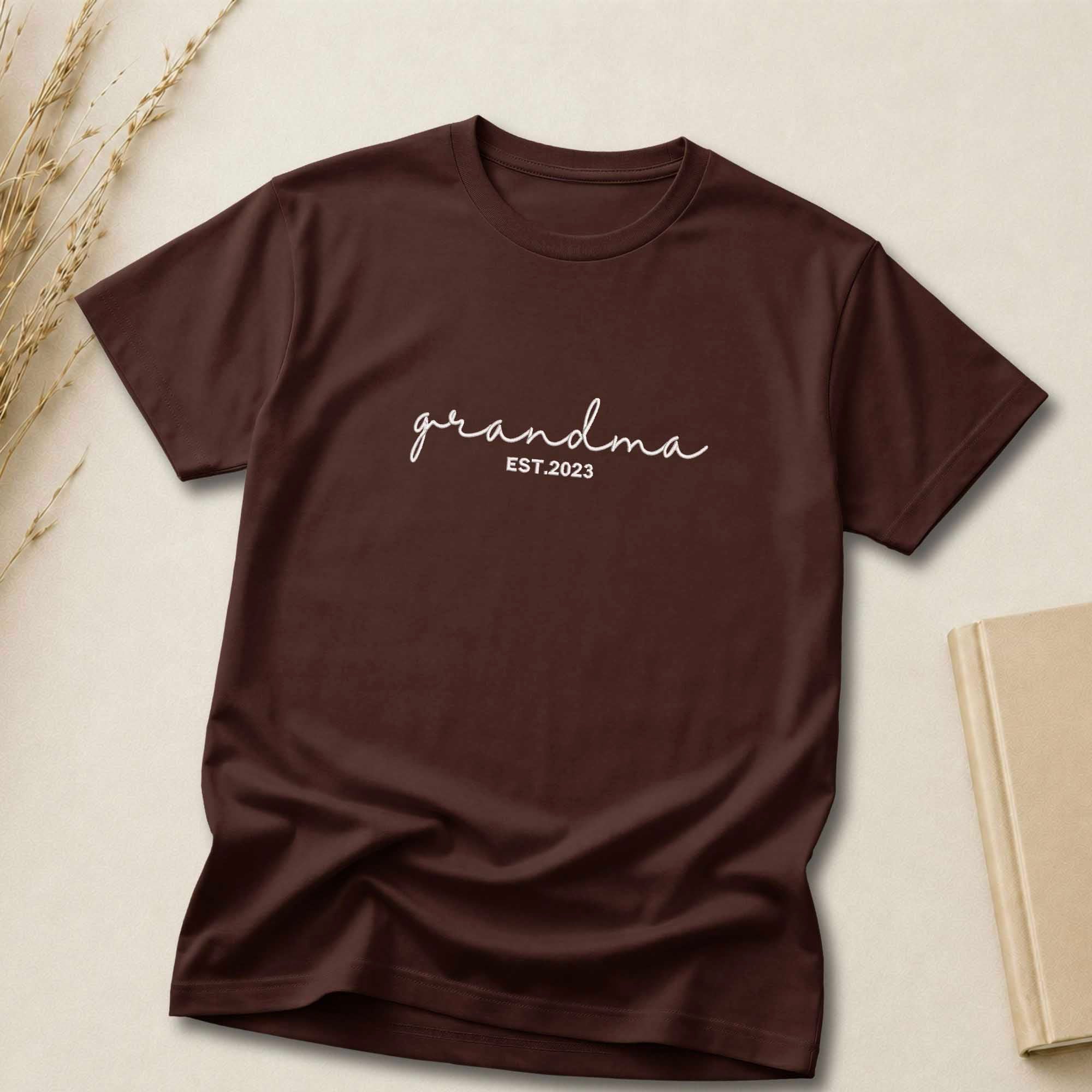 Customized Grandma Embroidered Shirt | Grandma Est. Year Shirt