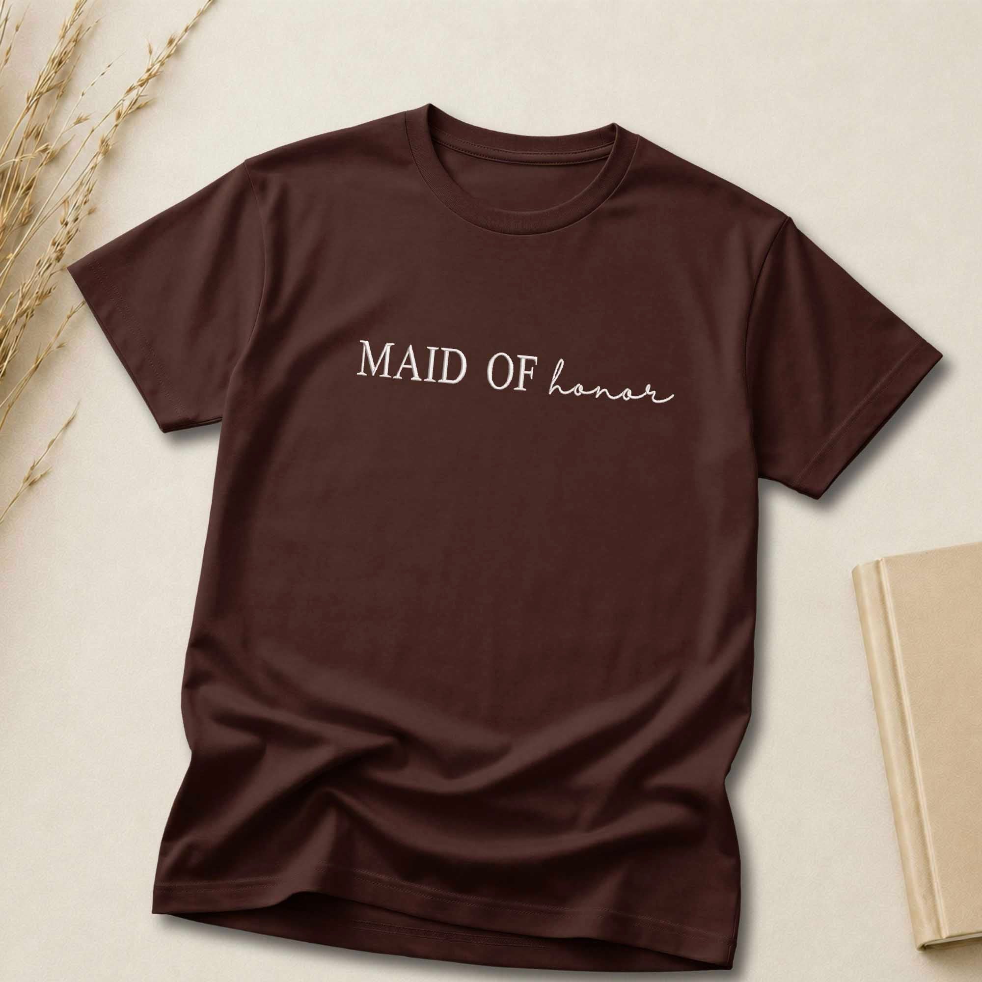 Minimalist Maid of Honor Embroidered Shirt