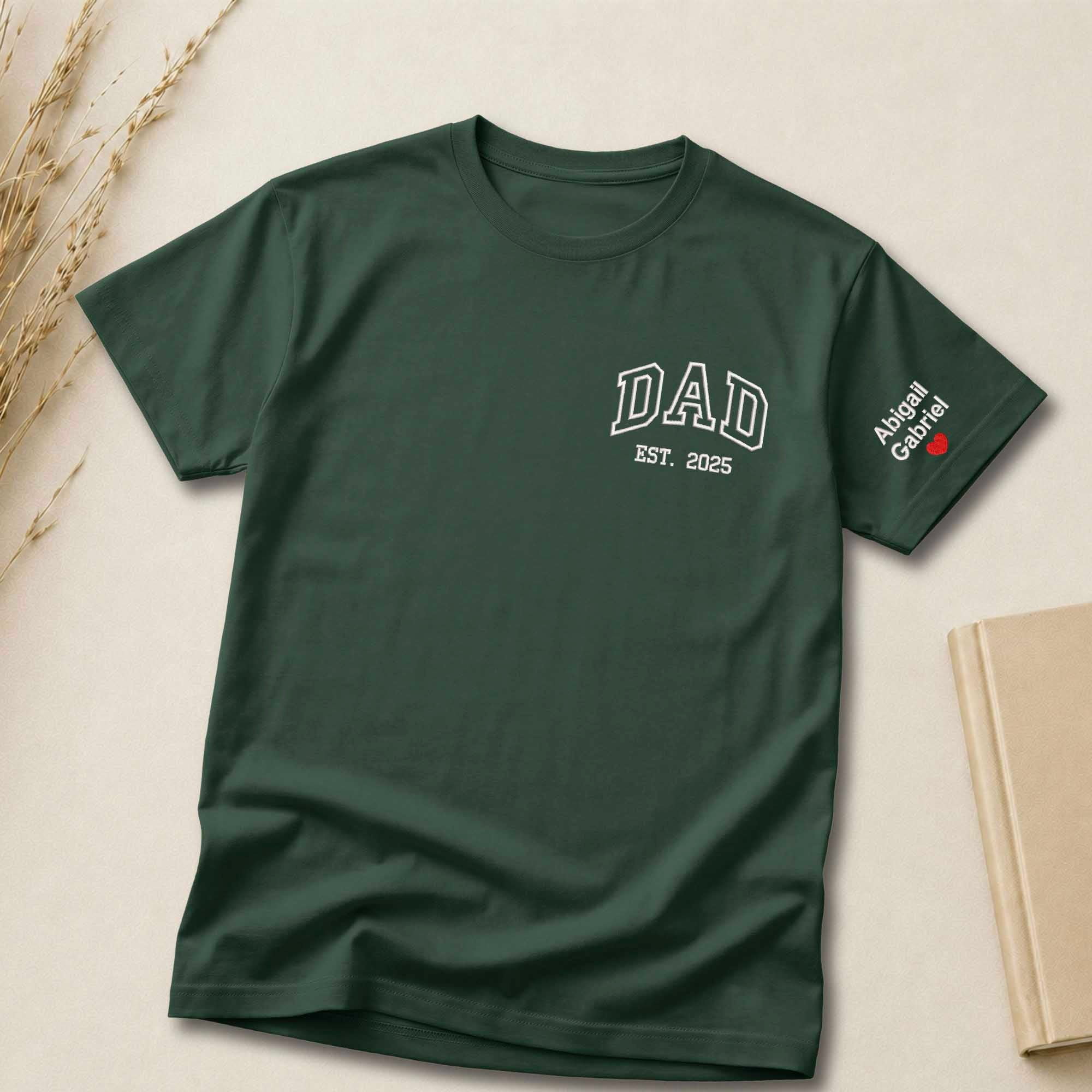Custom Dad EST. Year Embroidered Shirt