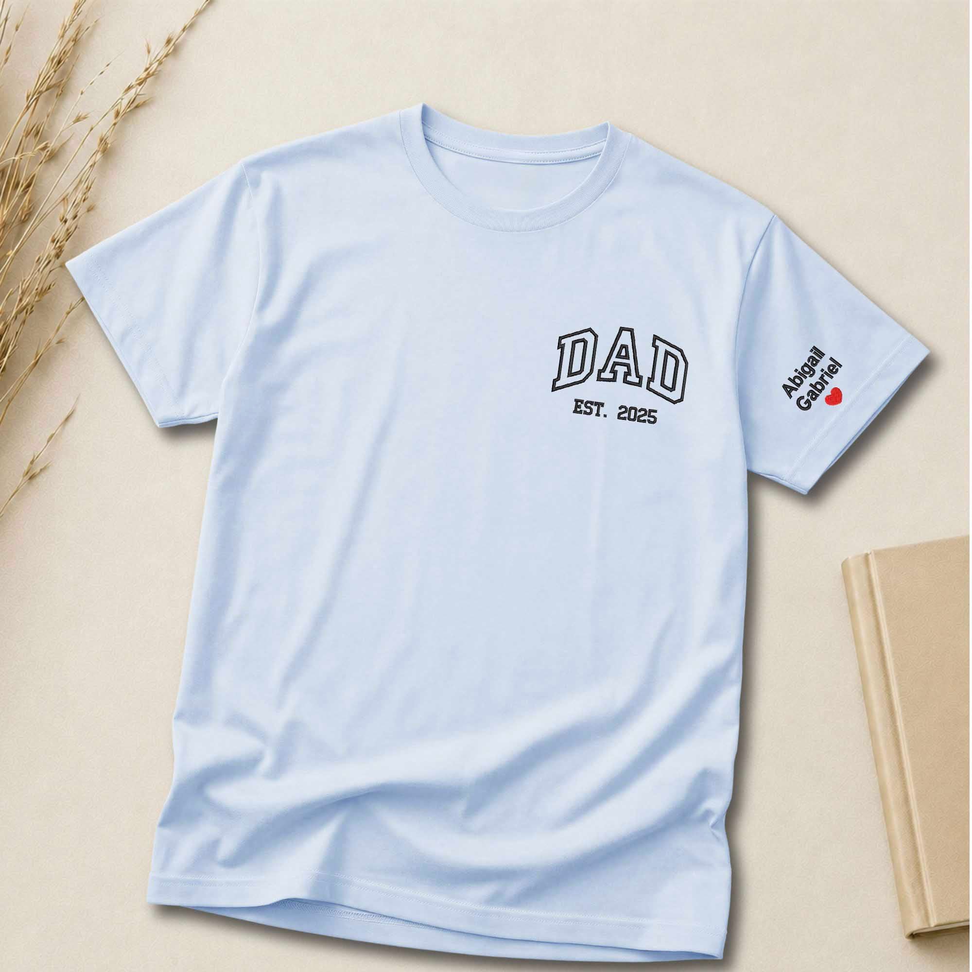 Custom Dad EST. Year Embroidered Shirt