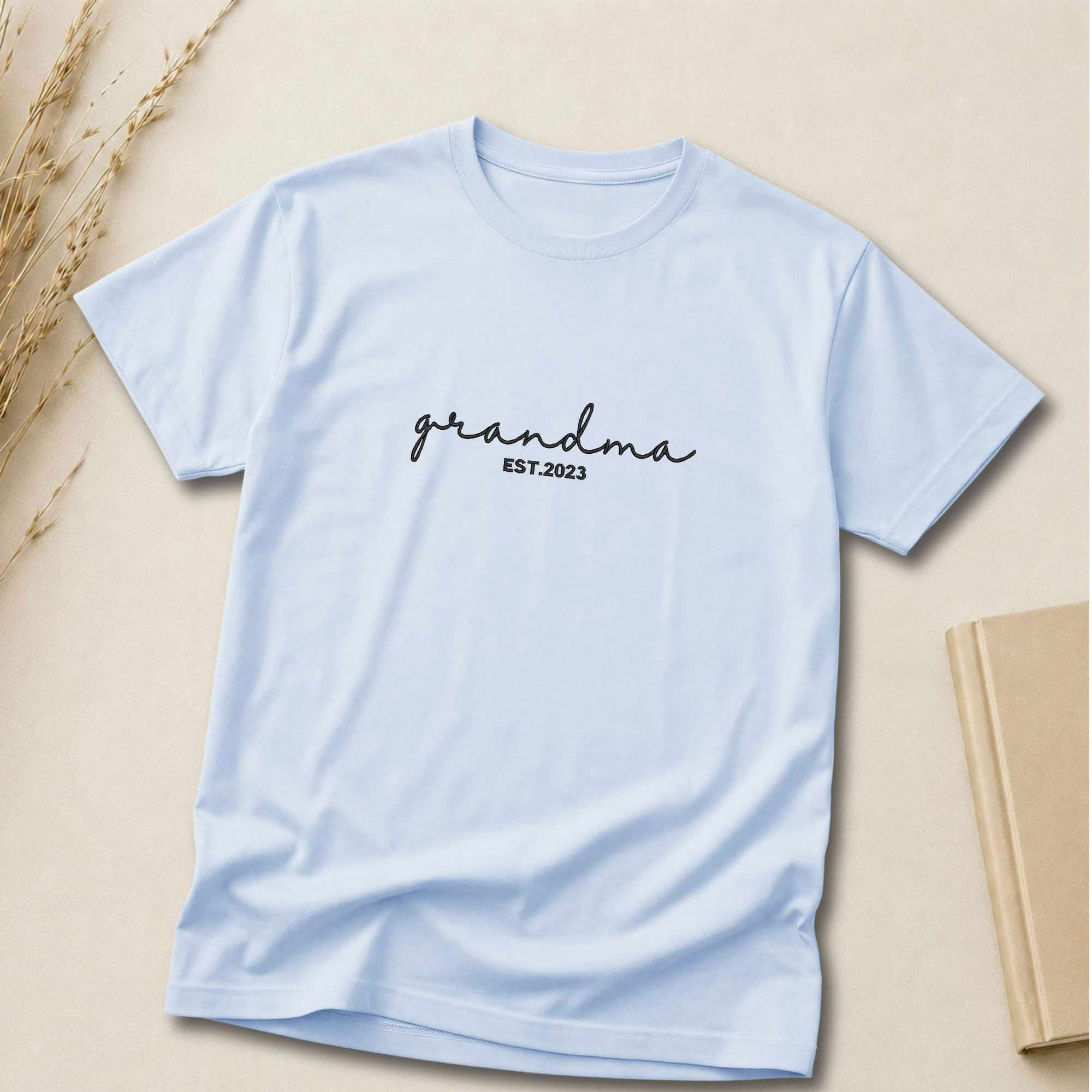Customized Grandma Embroidered Shirt | Grandma Est. Year Shirt