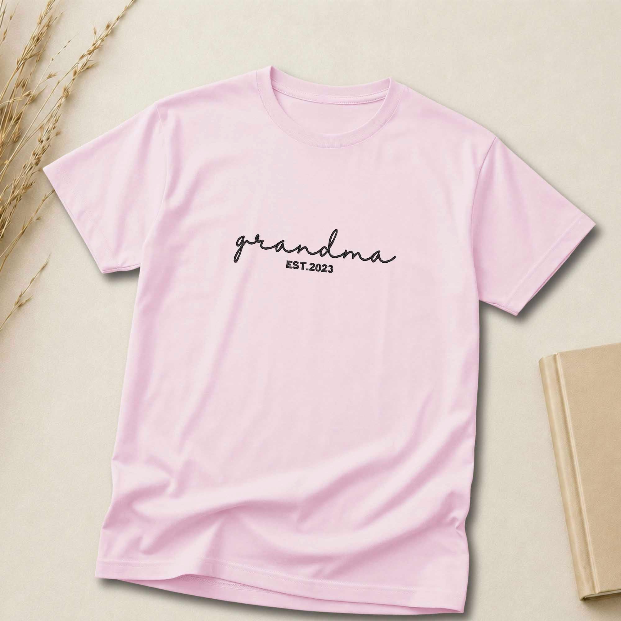 Customized Grandma Embroidered Shirt | Grandma Est. Year Shirt