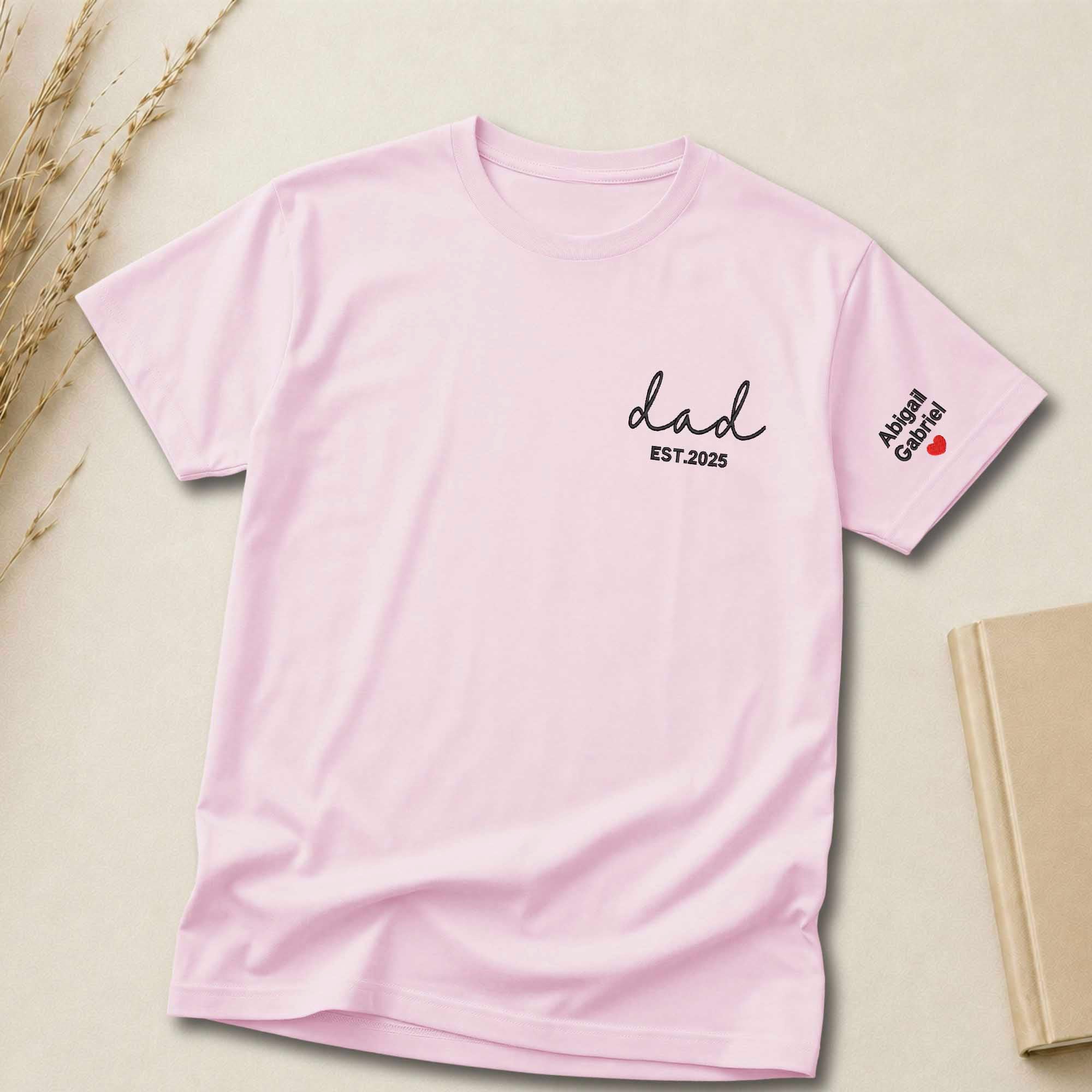 Personalized Dad Established Embroidered Shirt
