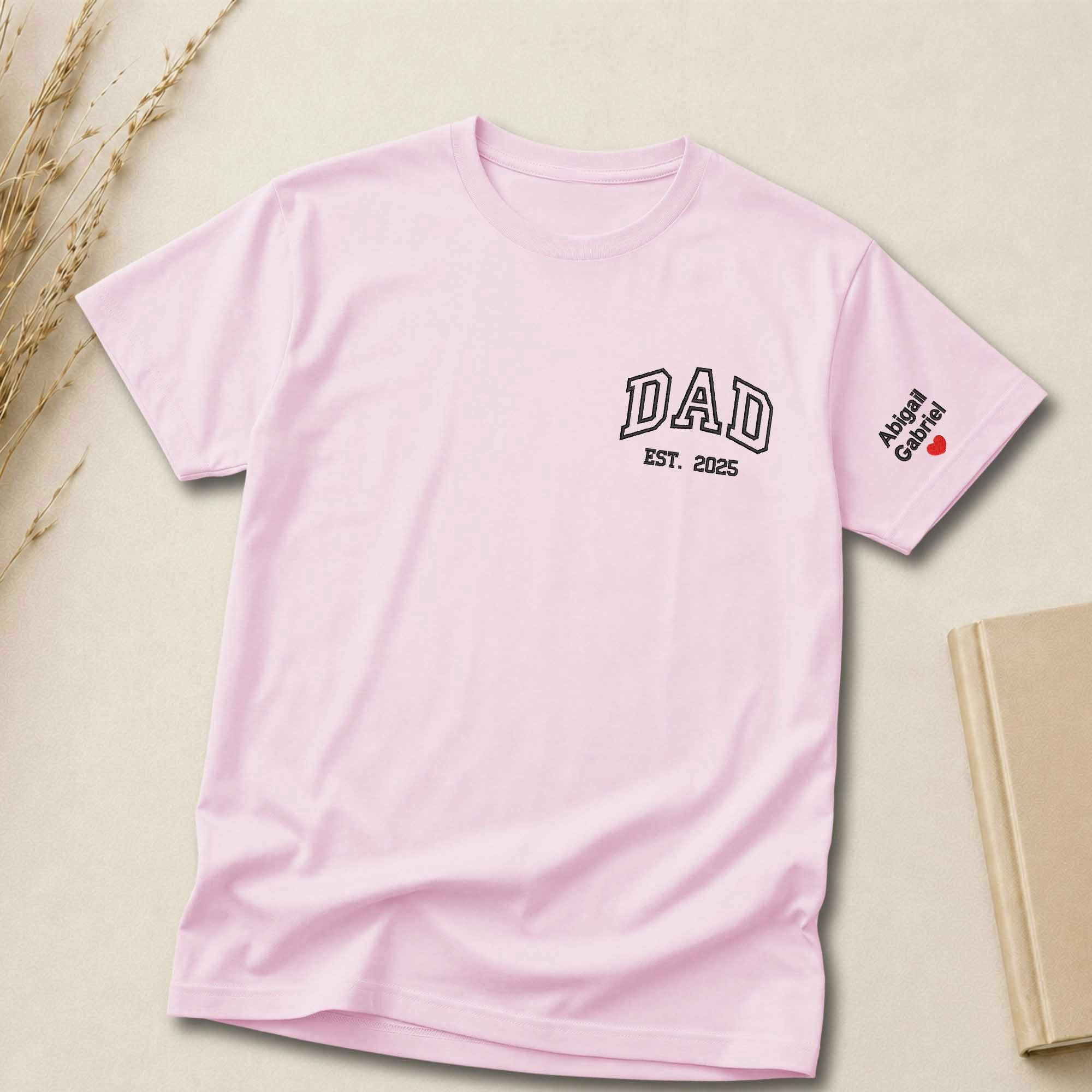 Custom Dad EST. Year Embroidered Shirt