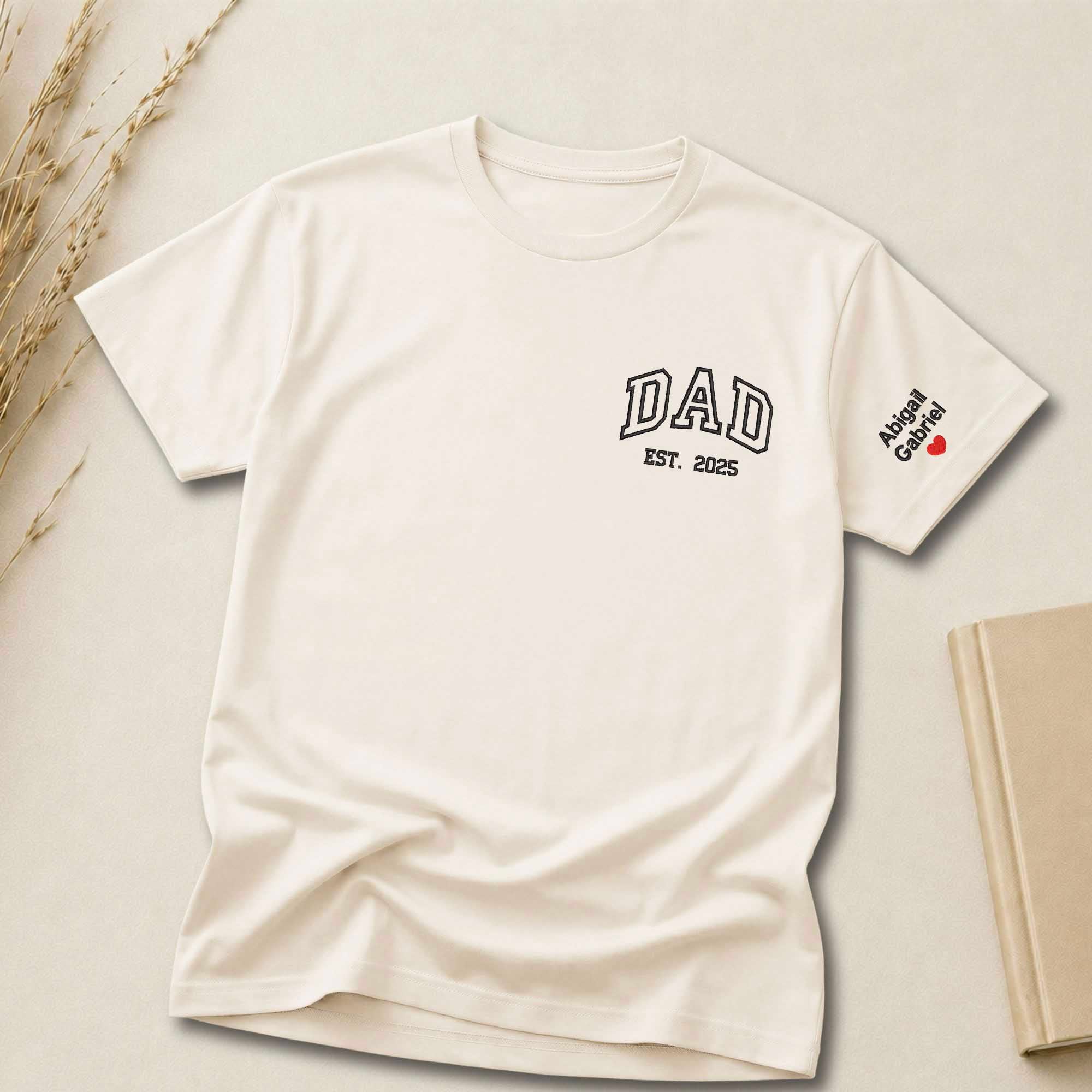 Custom Dad EST. Year Embroidered Shirt