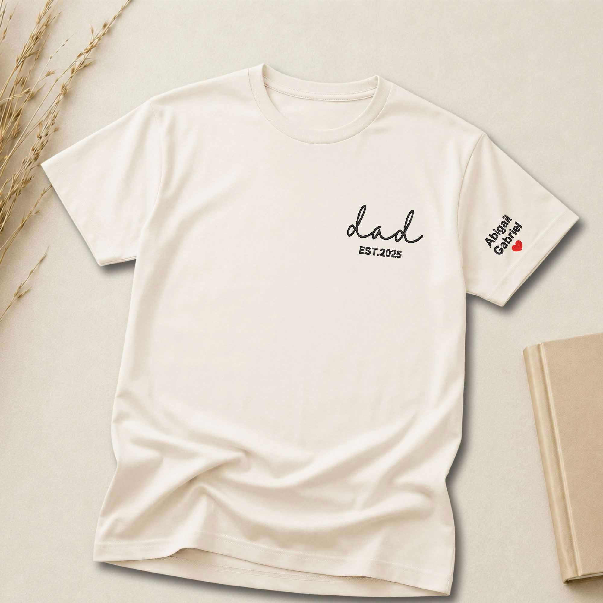 Personalized Dad Established Embroidered Shirt