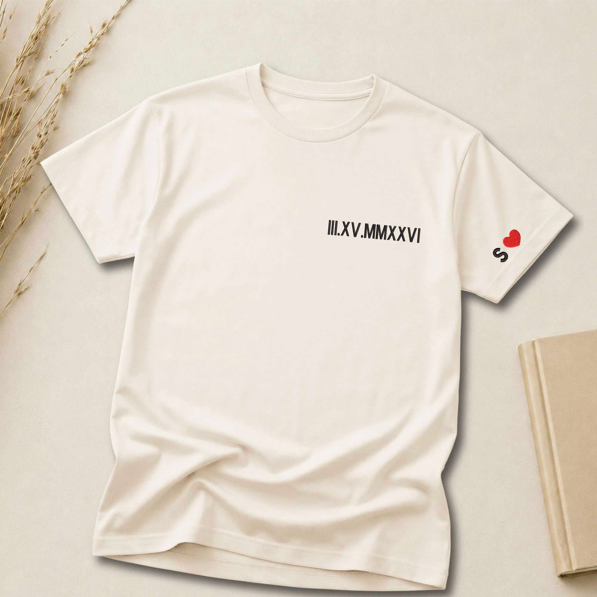 Personalized Roman Numeral Chest Embroidered Shirt