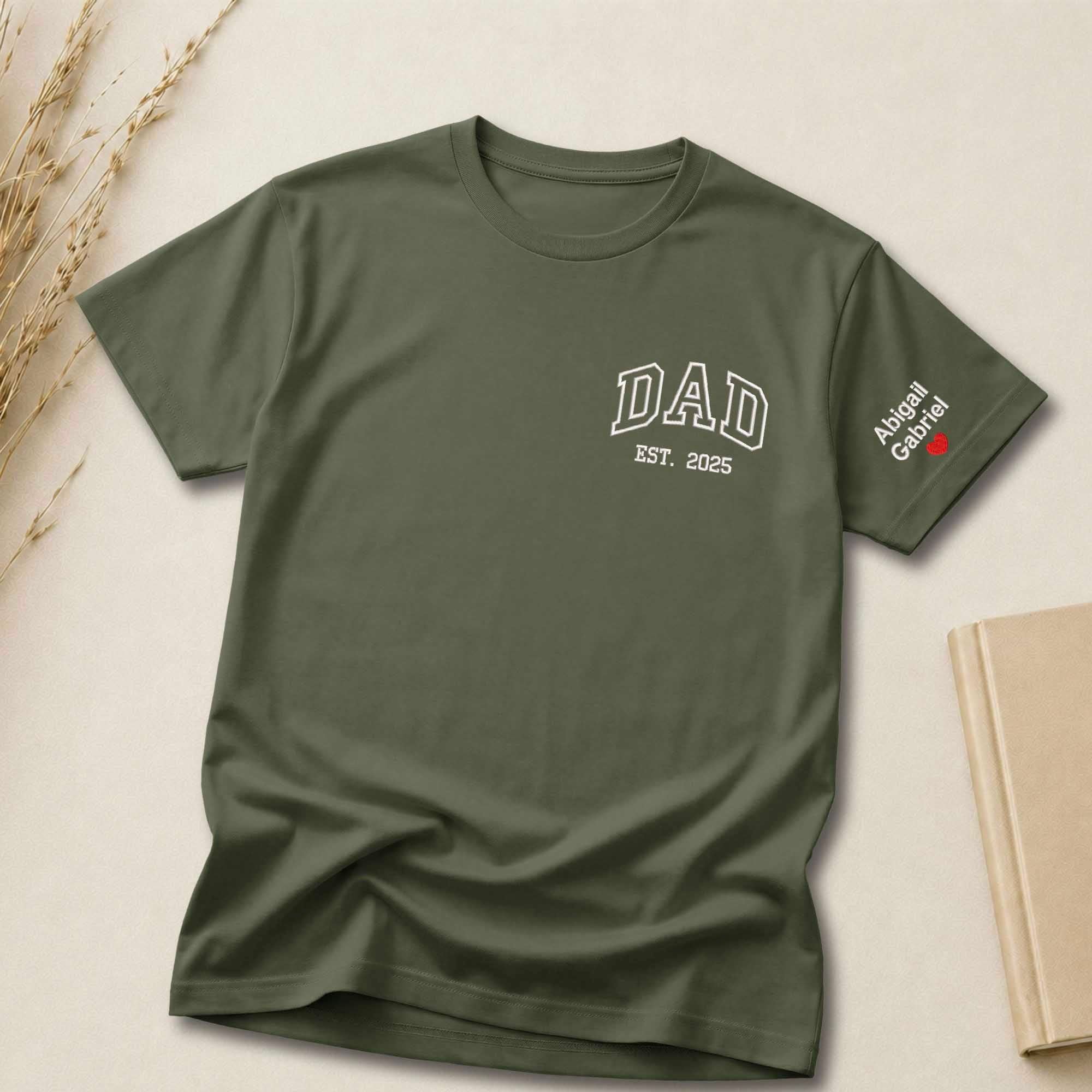 Custom Dad EST. Year Embroidered Shirt