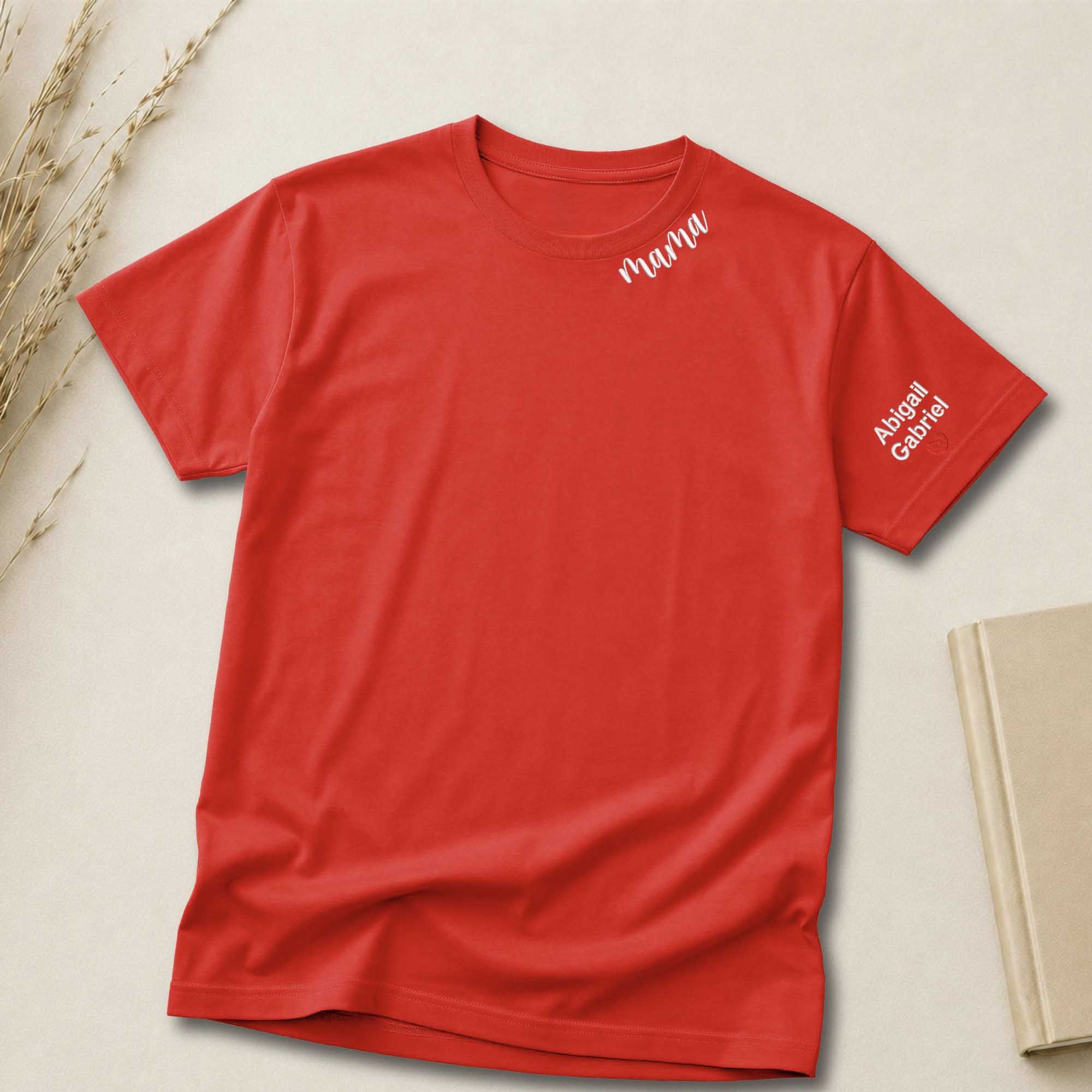 Custom Mama Shirt | Embroidered Kids Names on Sleeve