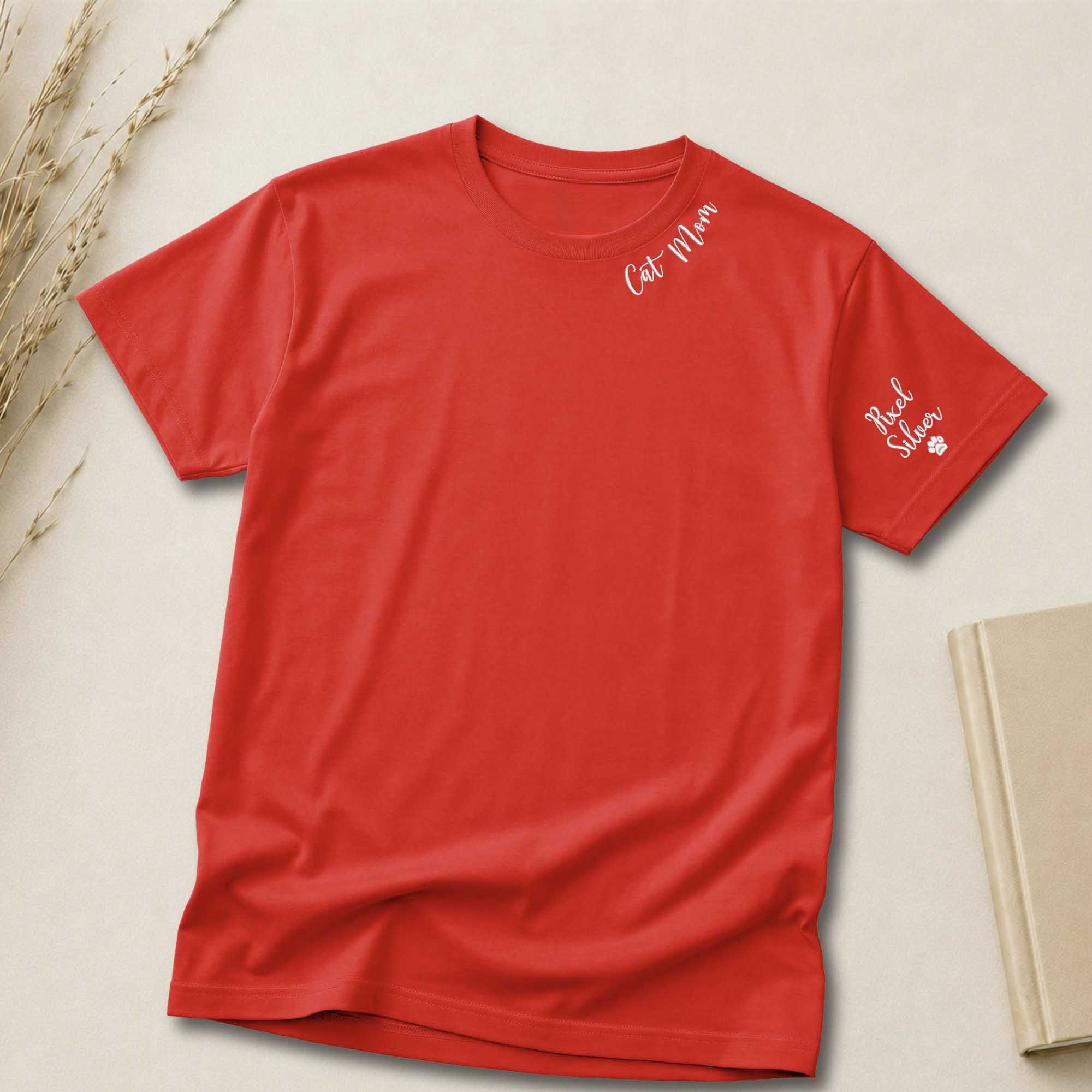 Personalized Cat Mom Embroidered Shirt