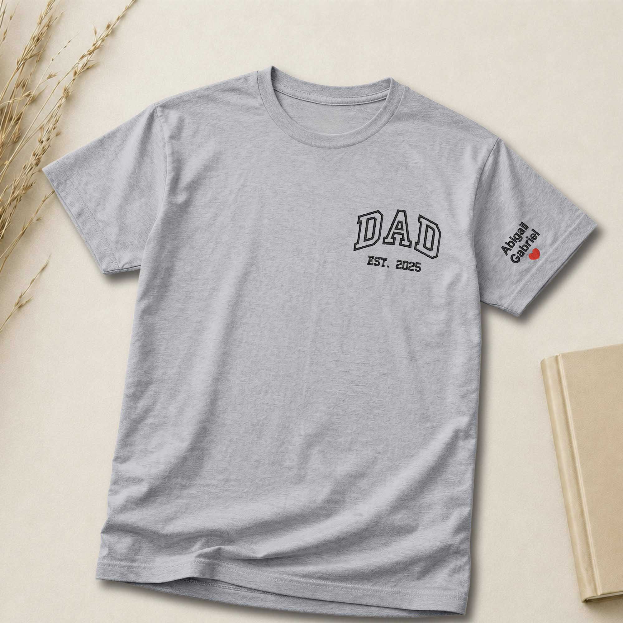Custom Dad EST. Year Embroidered Shirt