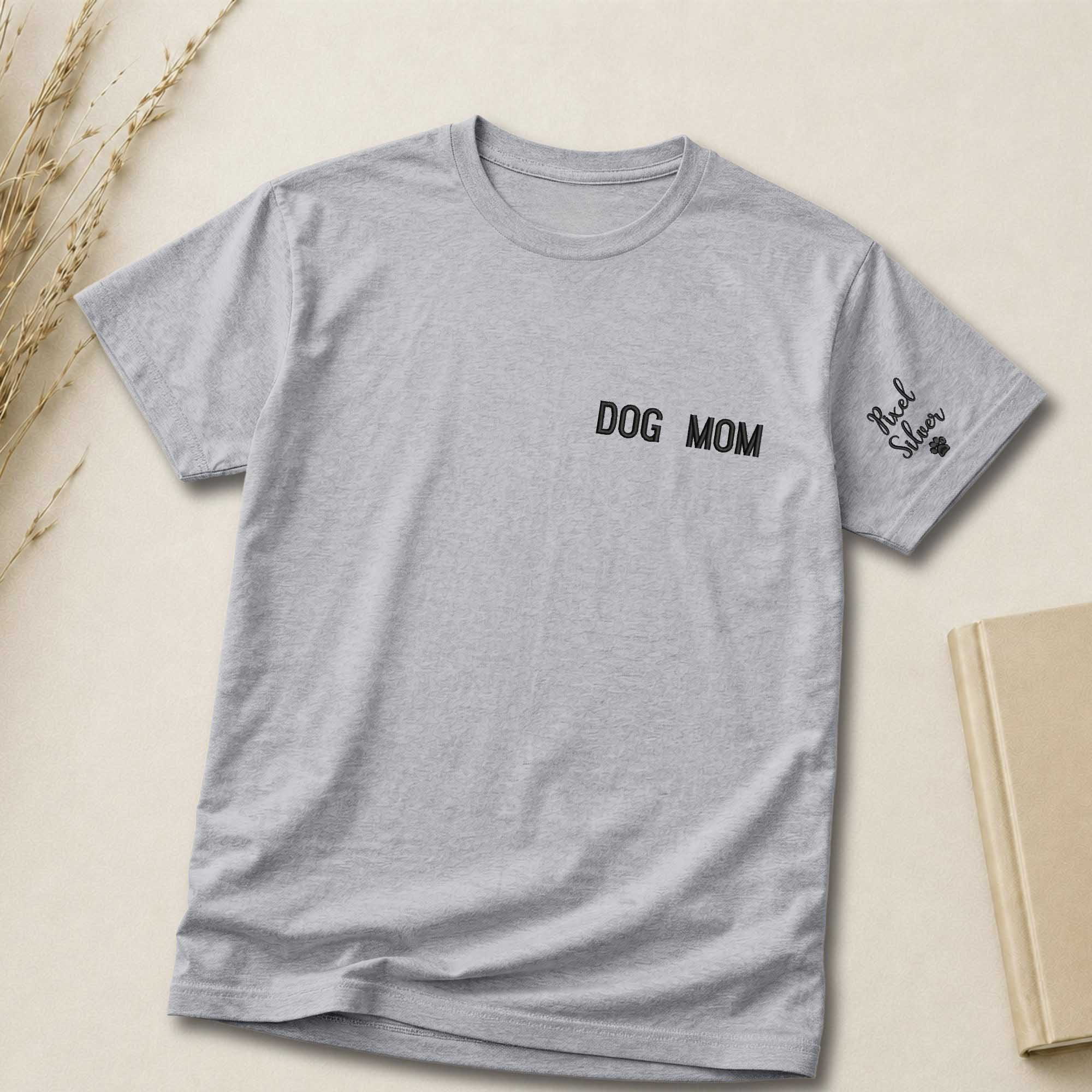 Personalized Dog Mom Embroidered Shirt