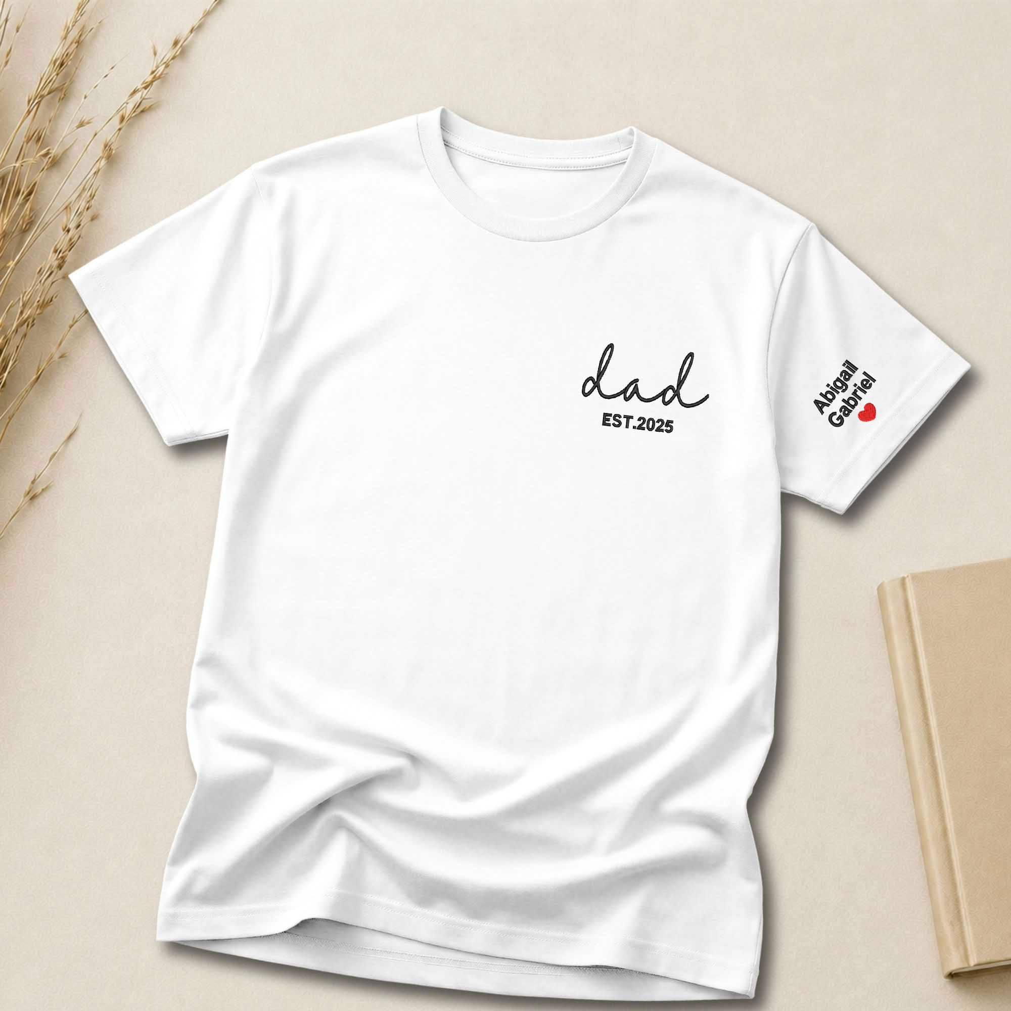 Personalized Dad Established Embroidered Shirt